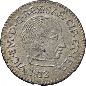 757D Reale da 5 soldi 1812 Aquila spiegata 1° tipo Cagliari Mistura di argento