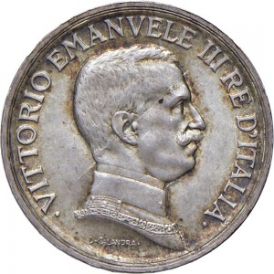 2619D 1 lira 1915 Italia su quadriga briosa Roma Argento Prova