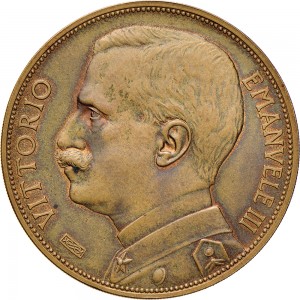 2566D 100 lire 1910 Italia aratrice Roma Bronzo dorato Prova