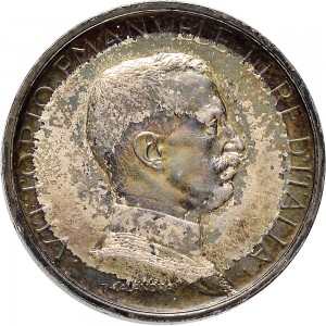 2610D 2 lire 1914 Italia su quadriga briosa Roma Argento Prova