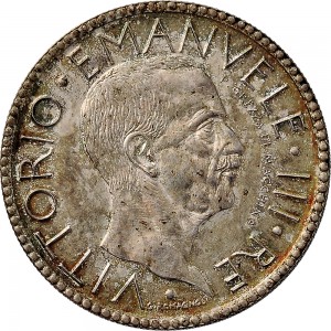 2578D 20 lire 1927 Anno V Littore e Italia genitrice Roma Argento Prova