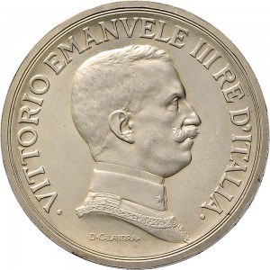 2597D 5 lire 1914 Italia su quadriga briosa Roma Argento Prova