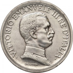 2598D 5 lire 1914 Italia su quadriga briosa Roma Argento Prova