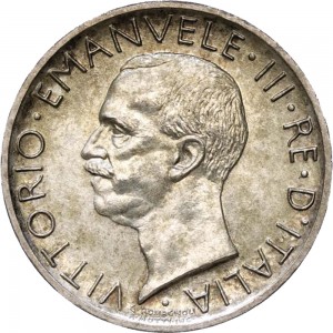 2604D 5 lire 1926 Aquila romana 3° tipo Roma Argento