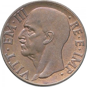 1658D 10 Centesimi 1937 XV Scudo semirotondo 1° tipo Roma Rame