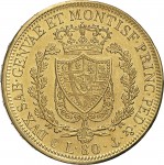 788R 80 lire 1828 Scudo svizzero Genova Oro