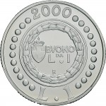 2546R 1 lira 2000 Storia della Lira (Italia seduta) 2° tipo Roma Argento