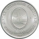 2430R 200 lire 1988 Università di Bologna Roma Argento