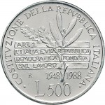 2424R 500 lire 1988 Costituzione italiana Roma Argento