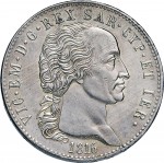 774D Scudo da 5 lire nuove di Piemonte 1816 Scudo sannitico 1° tipo Torino Argento