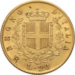 1140R 20 lire 1877 Scudo sannitico Roma Oro
