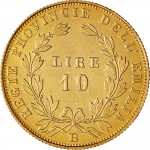 1094R 10 lire 1860 Valore entro semicorona di alloro Bologna Oro
