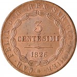 1102D 3 centesimi 1826 Scudo triangolare rialzato Bologna Rame