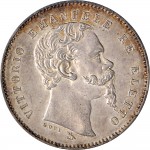 1109D 1 lira 1860 Scudo sannitico 2° tipo Firenze Argento