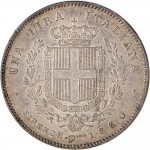1109R 1 lira 1860 Scudo sannitico 2° tipo Firenze Argento