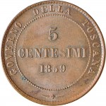 1113R 5 Centesimi 1859 Valore entro cerchio perlinato Birmingham Rame