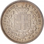 1112R 50 centesimi 1860 Scudo sannitico 2° tipo Firenze Argento