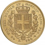 887R 100 lire 1832 Scudo sannitico Genova Oro