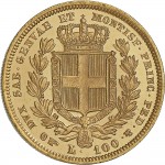 889R 100 lire 1833 Scudo sannitico Torino Oro