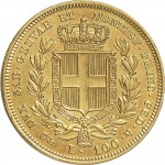 890R 100 lire 1834 Scudo sannitico Genova Oro