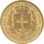891R 100 lire 1834 Scudo sannitico Torino Oro