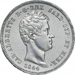 981D 2 lire 1844 Scudo sannitico Genova Argento