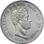 984D 2 lire 1845 Scudo sannitico Torino Argento