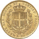 905R 20 lire 1832 Scudo sannitico Genova Oro
