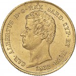 905D 20 lire 1832 Scudo sannitico Genova Oro