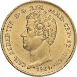 911D 20 lire 1834 Scudo sannitico Torino Oro