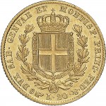 916R 20 lire 1838 Scudo sannitico Torino Oro