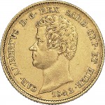 921D 20 lire 1842 Scudo sannitico Genova Oro