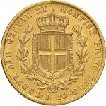 924R 20 lire 1845 Scudo sannitico Genova Oro