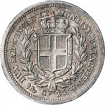1006R 25 centesimi 1833 Scudo sannitico Genova Argento