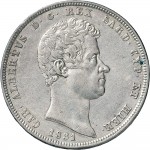 942D 5 lire 1831 Scudo sannitico 3° tipo Genova Argento