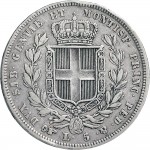 943R 5 lire 1831 Scudo sannitico 3° tipo Torino Argento