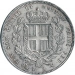 946R 5 lire 1833 Scudo sannitico 3° tipo Genova Argento