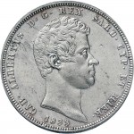 946D 5 lire 1833 Scudo sannitico 3° tipo Genova Argento