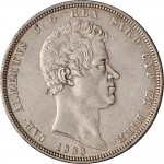 947D 5 lire 1833 Scudo sannitico 3° tipo Torino Argento