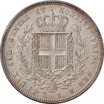 947R 5 lire 1833 Scudo sannitico 3° tipo Torino Argento