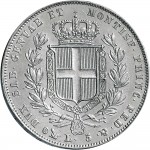 949R 5 lire 1835 Scudo sannitico 4° tipo Genova Argento