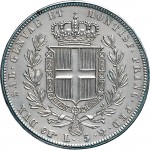 954R 5 lire 1837 Scudo sannitico 4° tipo Torino Argento