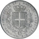 955R 5 lire 1838 Scudo sannitico 4° tipo Genova Argento