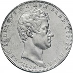 955D 5 lire 1838 Scudo sannitico 4° tipo Genova Argento