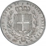956R 5 lire 1838 Scudo sannitico 4° tipo Torino Argento