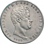 958D 5 lire 1839 Scudo sannitico 4° tipo Torino Argento