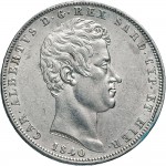 959D 5 lire 1840 Scudo sannitico 4° tipo Genova Argento