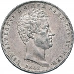 961D 5 lire 1842 Scudo sannitico 4° tipo Genova Argento