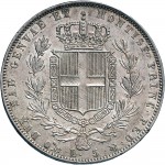 961R 5 lire 1842 Scudo sannitico 4° tipo Genova Argento