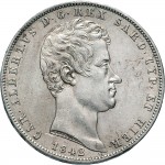 962D 5 lire 1842 Scudo sannitico 4° tipo Torino Argento